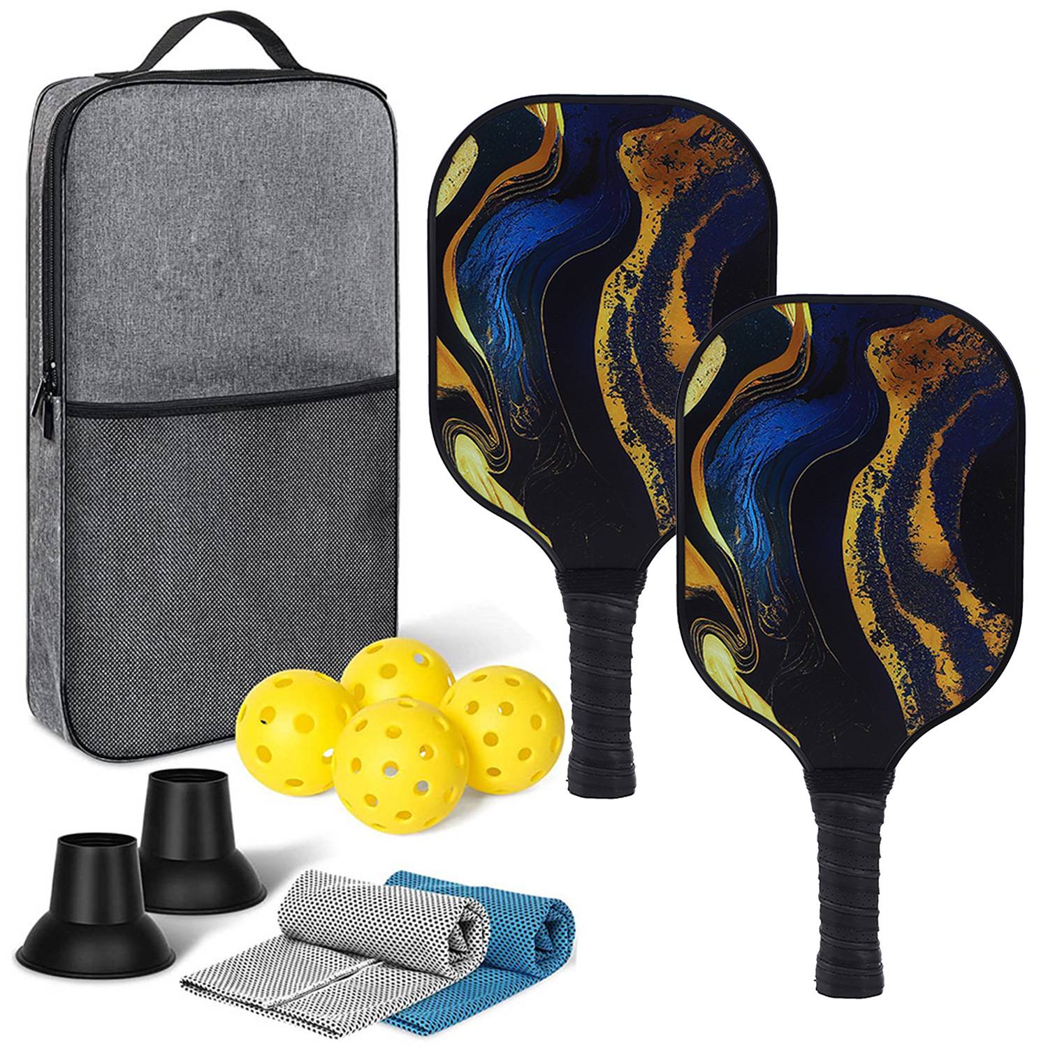[Ultra-Light match-level carbon fiber-7] Double shot+4 ball+backpack+two sweat towels+two pickups